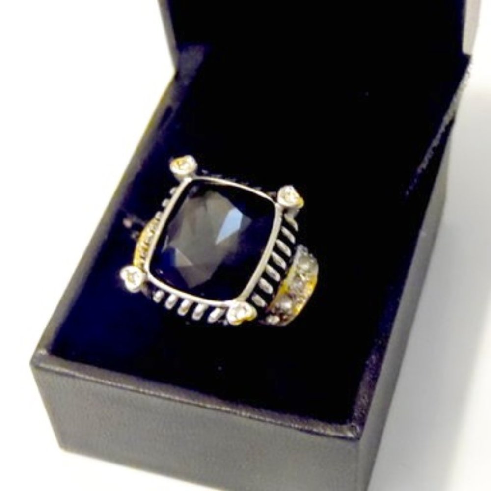 Emma Skye Crystal Stainless Steel Colored Ring Size 9